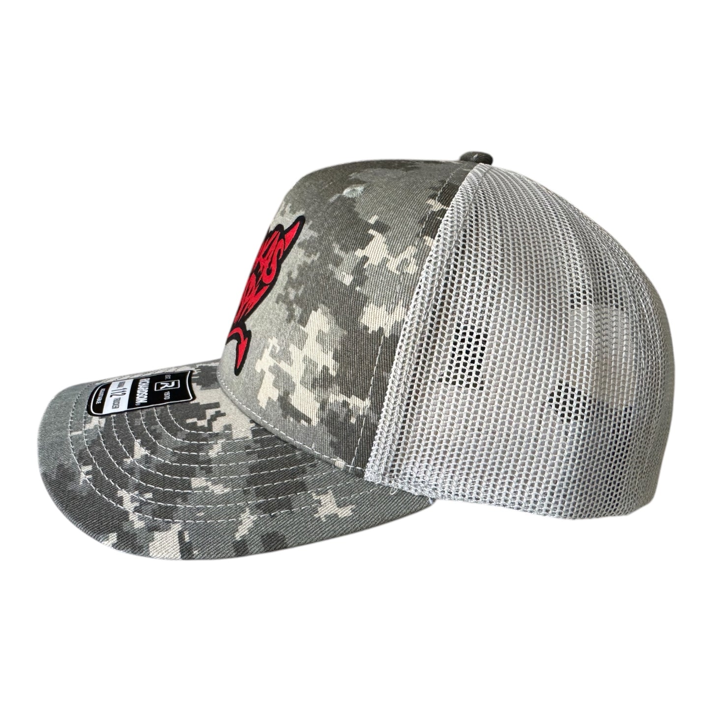 Richardson 112 trucker hat camouflage TRAKAS HDSPM woven patch