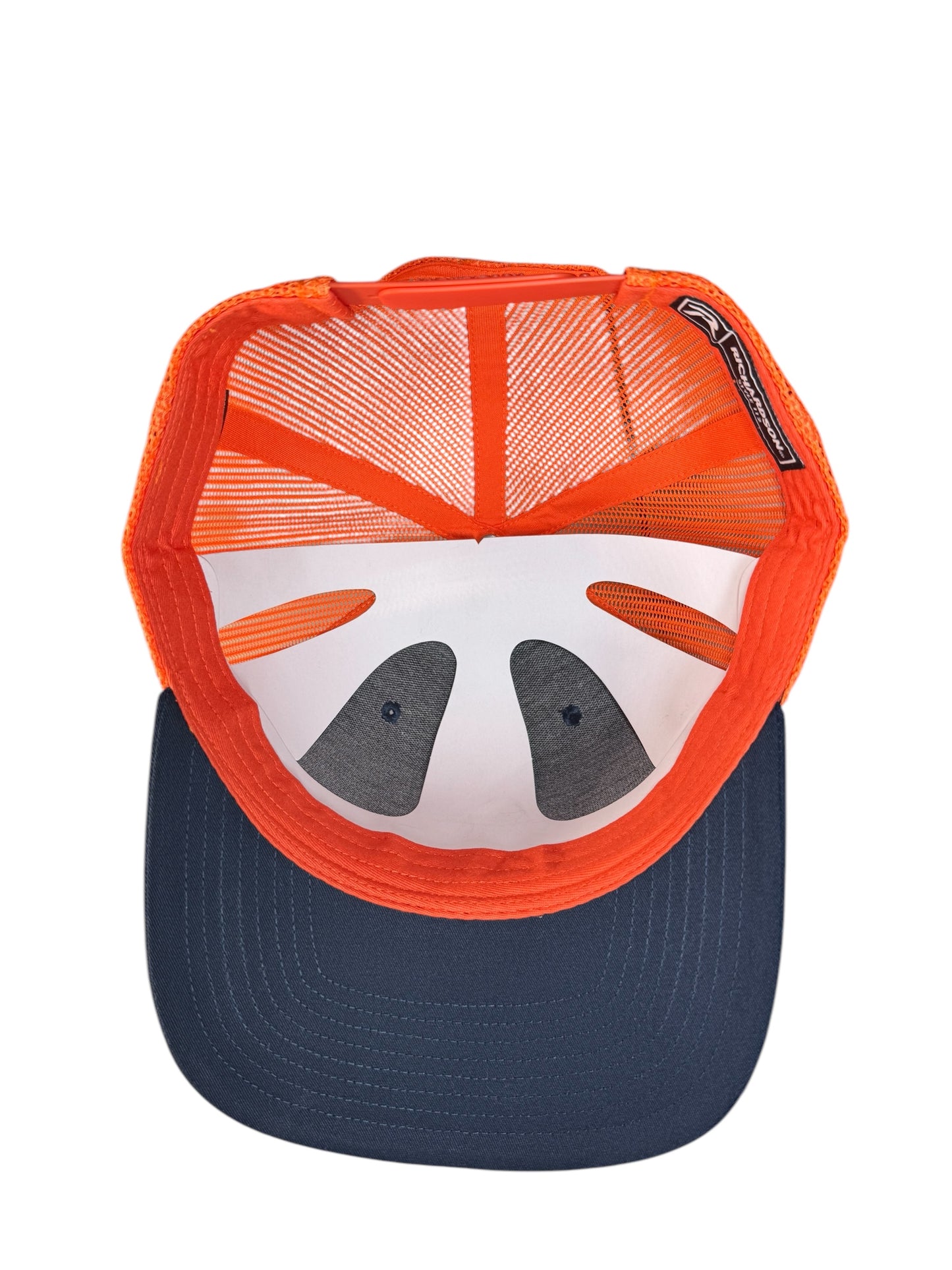 Richardson 112 trucker hat Mexican eagle woven patch navy blue/orange