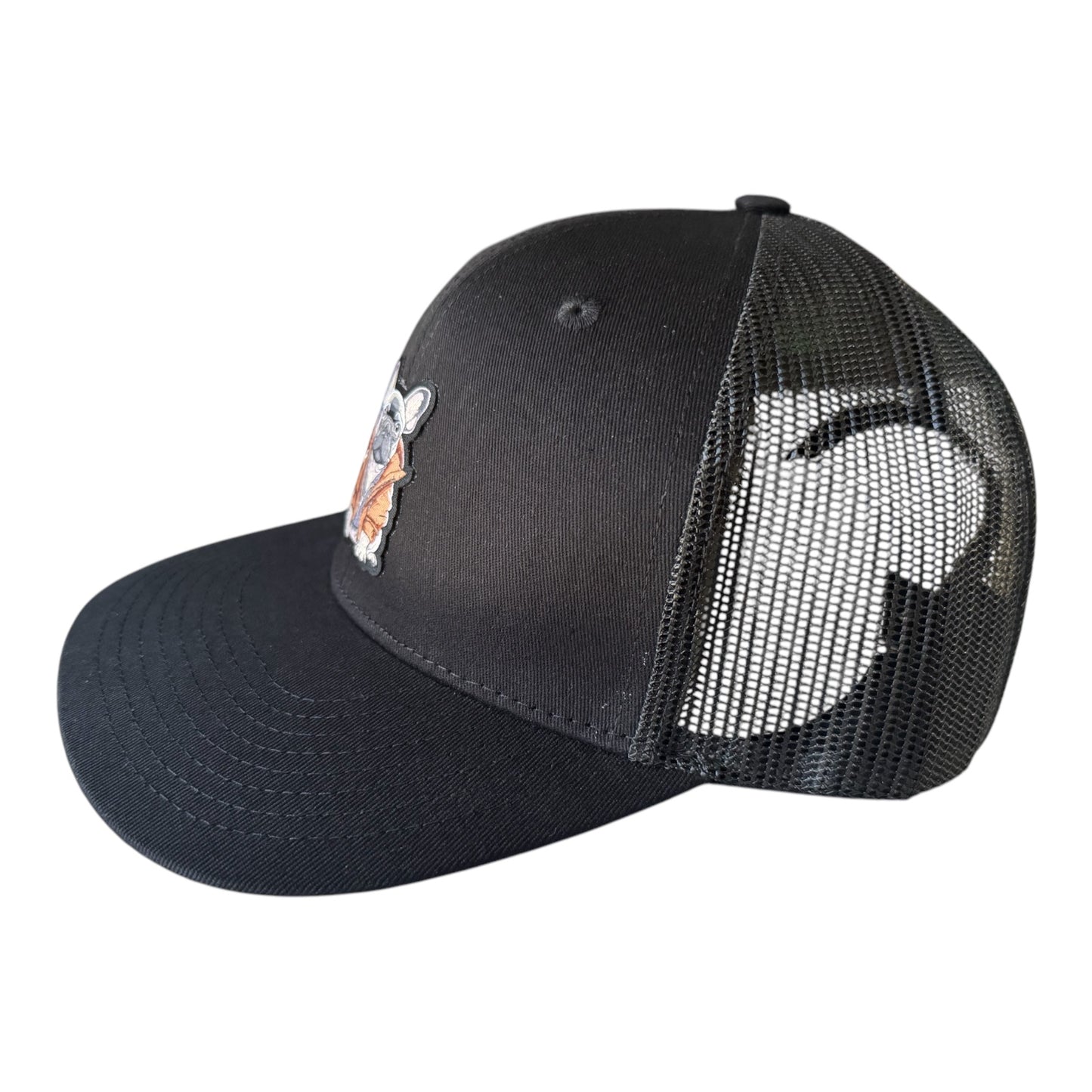 Men’s/women’s snap back adjustable trucker hats woven bull terrier patch