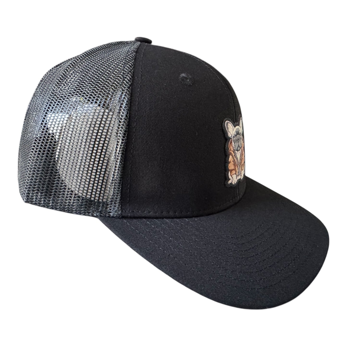 Men’s/women’s snap back adjustable trucker hats woven bull terrier patch