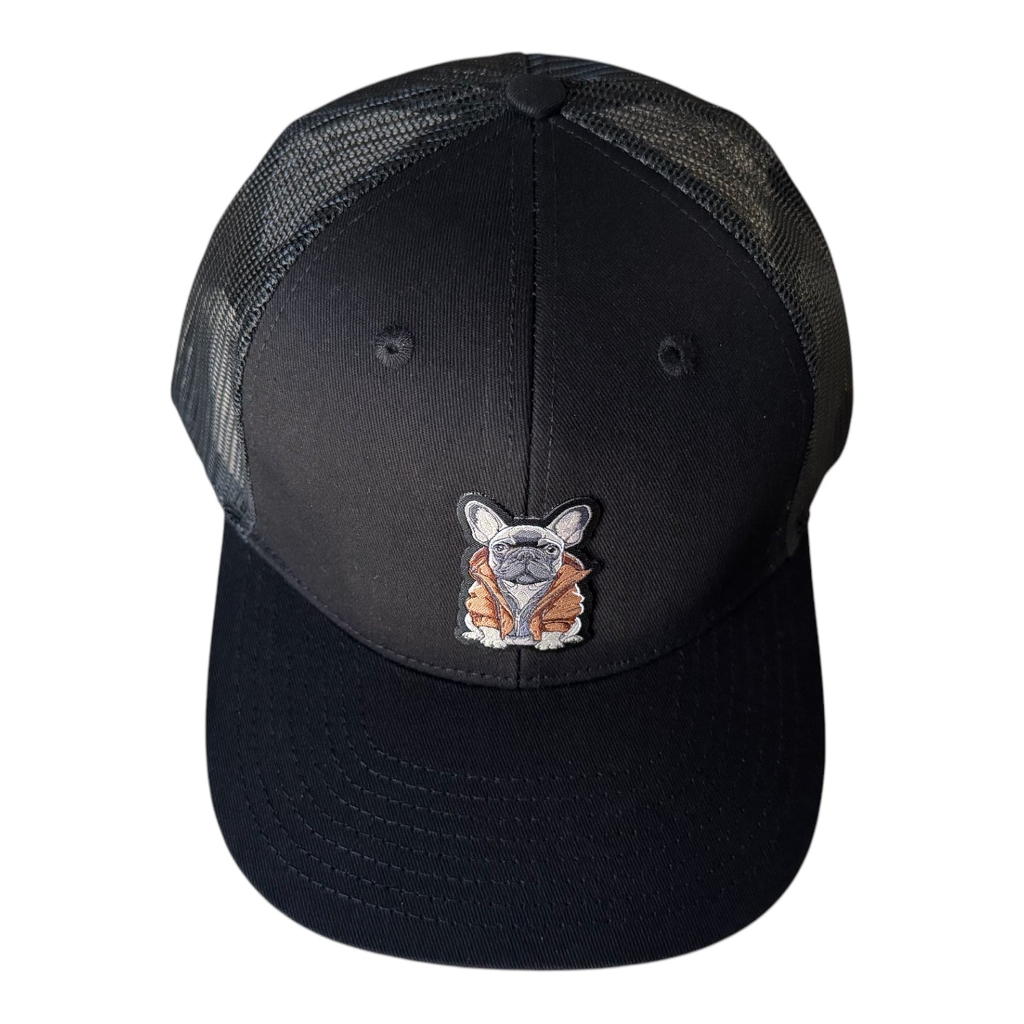 Men’s/women’s snap back adjustable trucker hats woven bull terrier patch